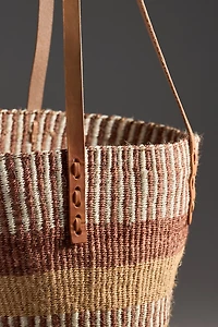 Jenna Bee Peach Straw Basket Tote