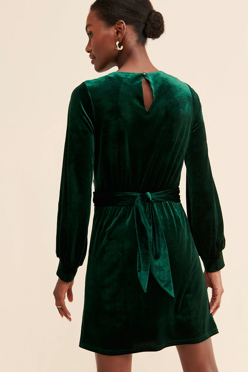 g.p.d. Twist Front Velvet Mini Dress