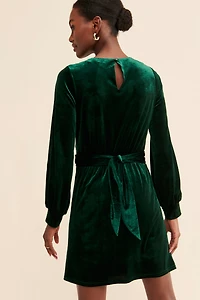 g.p.d. Twist Front Velvet Mini Dress