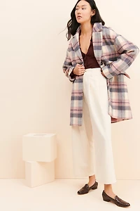 Sanctuary Plaid Fuzzy Overcoat