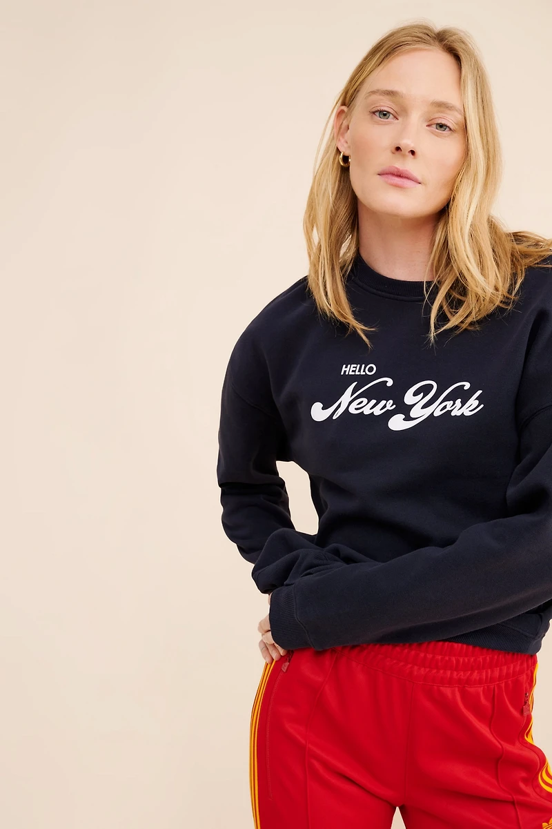 Kule The Oversized Hello New York Crewneck Sweatshirt