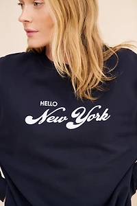 Kule The Oversized Hello New York Crewneck Sweatshirt