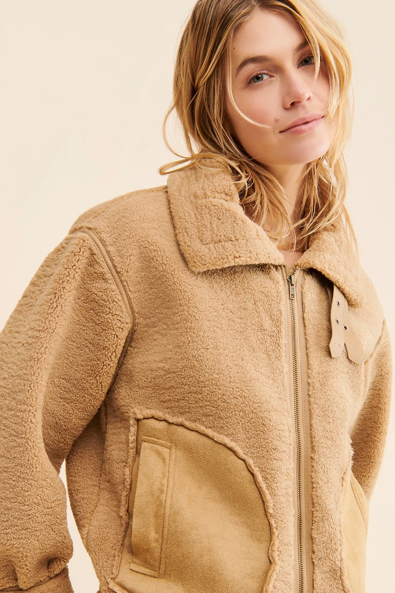 Relaxed Sherpa Moto Jacket