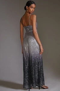 Ranna Gill Ombre-Sequin Jumpsuit