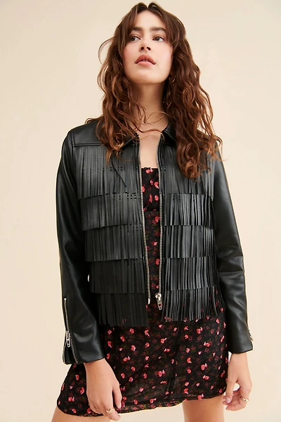 [BLANKNYC] Thrills And Frills Fringe Jacket
