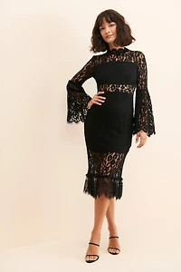 Endless Rose Sheer Lace Midi Dress