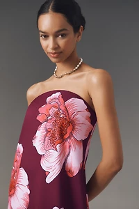 BHLDN Strapless Floral Column Maxi Dress