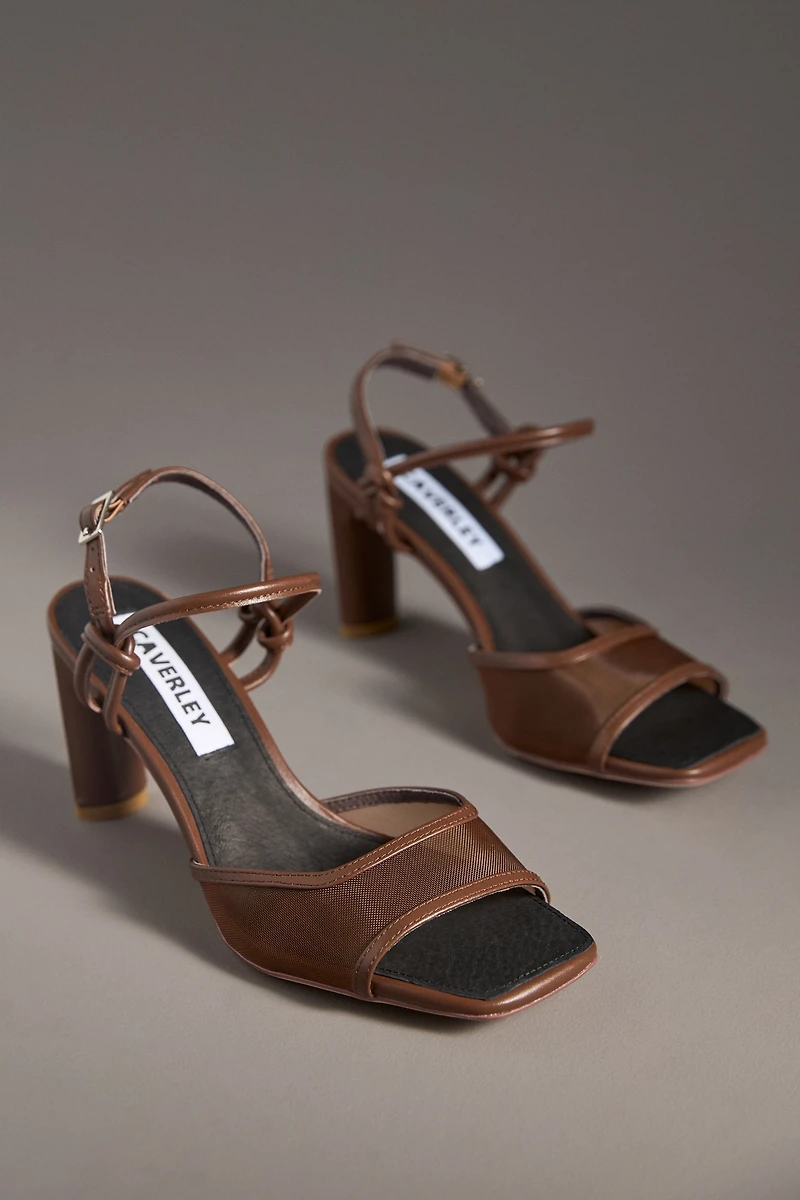 CAVERLEY Sly Mesh Square-Toe Heels