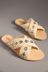 CAVERLEY Jenkin Embellished Shell Slide Sandals