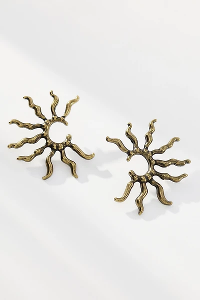 Sunburst Squiggle Post Earrings