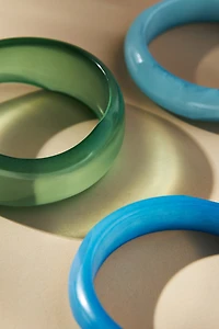 Round Bangle Bracelets, Set of 3