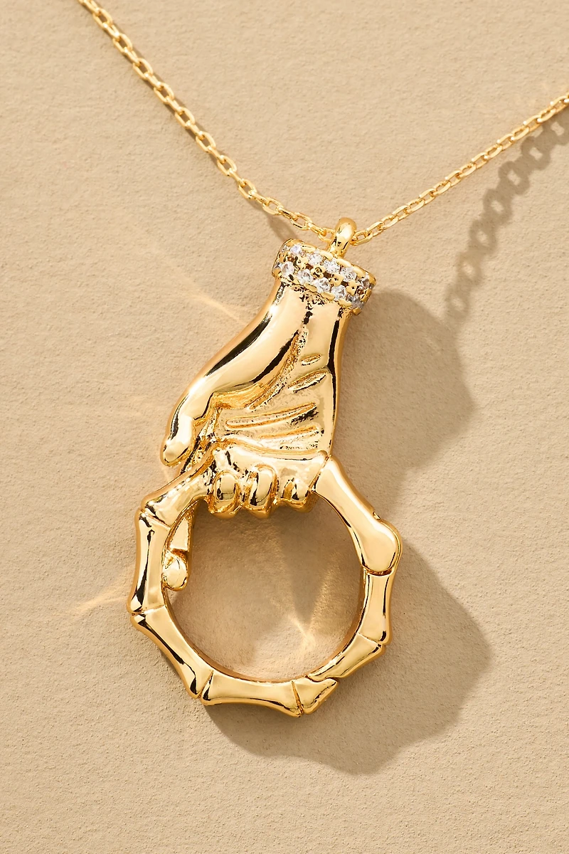 Hand Charm Connector Necklace