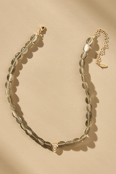 Single Crystal Beaded Stone Necklace
