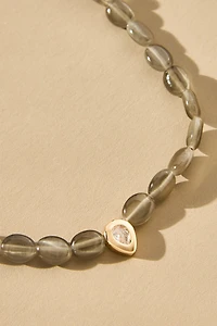 Single Crystal Beaded Stone Necklace