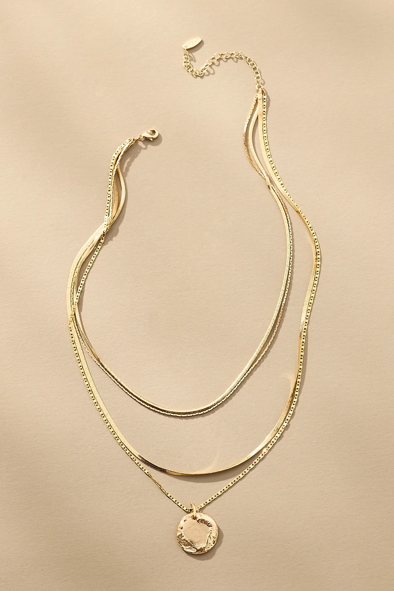 Layered Coin Charm Necklace