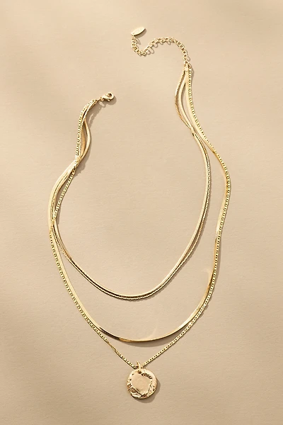 Layered Coin Charm Necklace