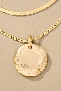 Layered Coin Charm Necklace