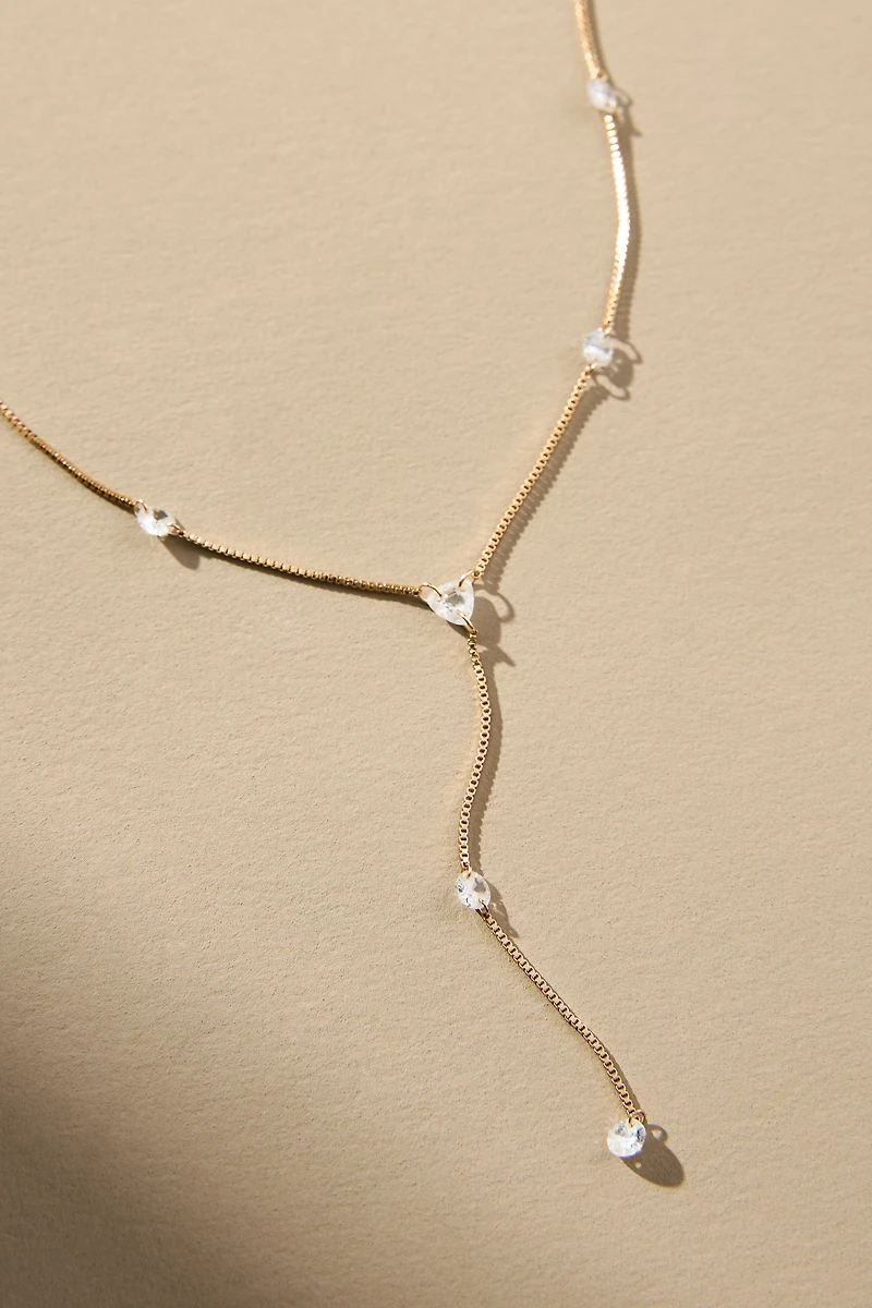 Dainty Crystal Y-Neck Necklace