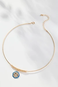 Octagon Charm Collar Necklace