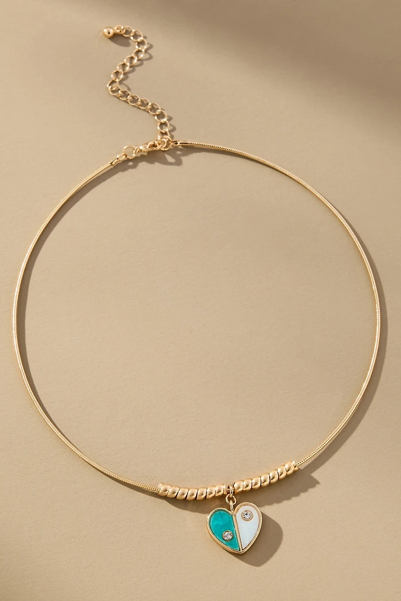 Heart Charm Collar Necklace