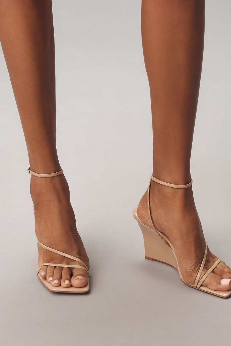 Jeffrey Campbell Highlight Strappy Square-Toe Wedge Sandals