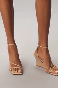 Jeffrey Campbell Highlight Strappy Square-Toe Wedge Sandals