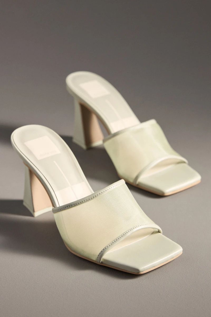Dolce Vita Narda Mesh Square-Toe Sculpted Heel Mules