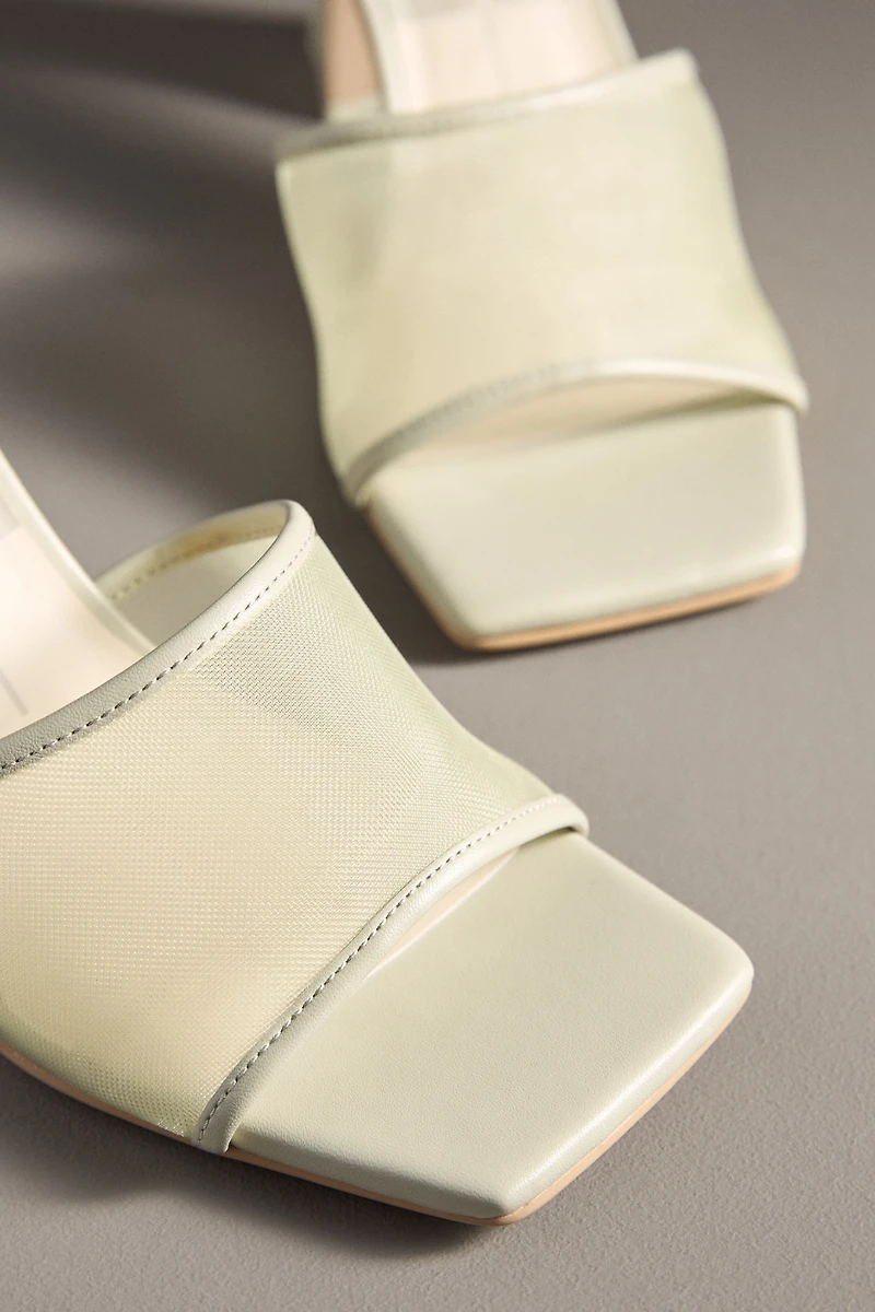 Dolce Vita Narda Mesh Square-Toe Sculpted Heel Mules