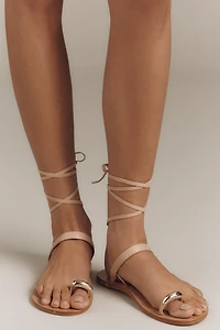 beek Amethyst Toe-Ring Ankle-Wrap Sandals