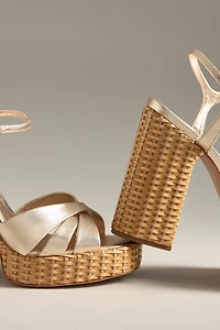 Schutz Keefa Straw Platform Heels