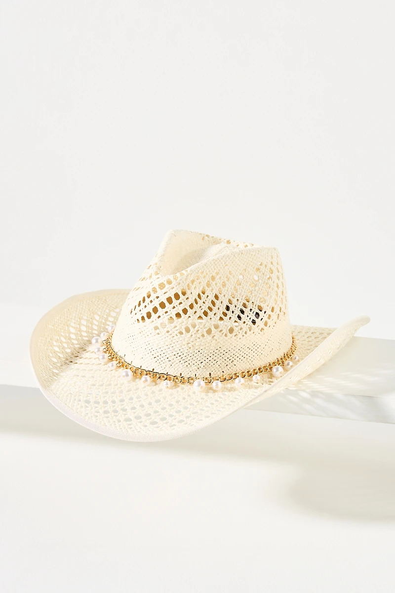 Wyeth Wicker Shell-Trim Straw Rancher
