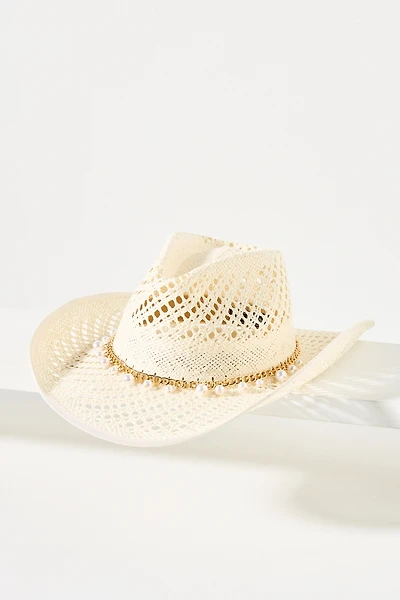 Wyeth Wicker Shell-Trim Straw Rancher