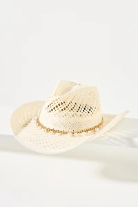 Wyeth Wicker Shell-Trim Straw Rancher