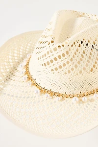 Wyeth Wicker Shell-Trim Straw Rancher