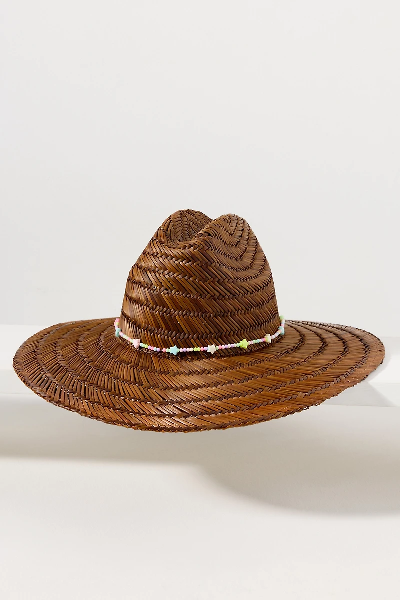 Wyeth Beaded Trim Straw Lifeguard Rancher