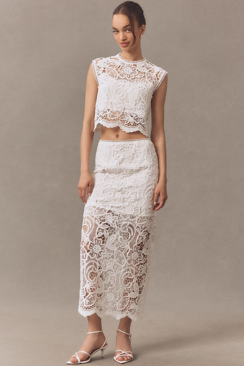 Sabina Musayev Rhodes Lace Crop Top