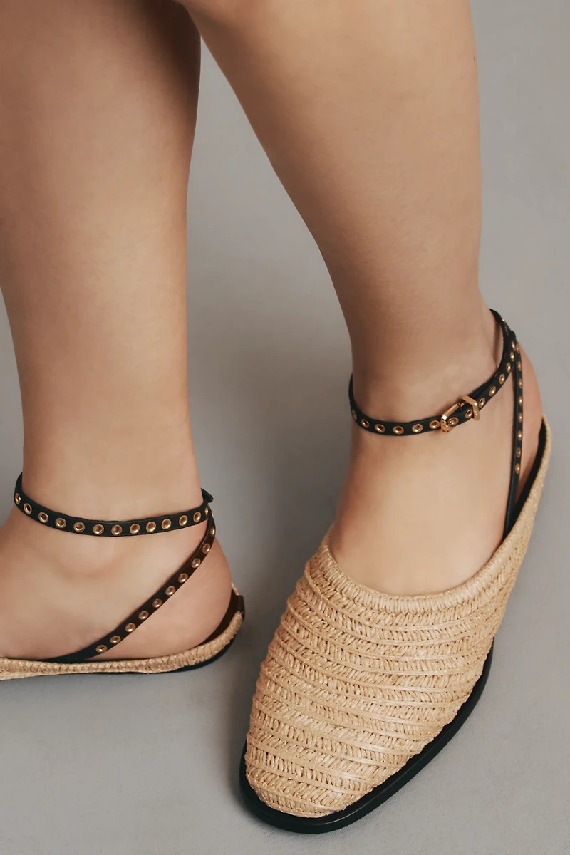 Vicenza Moto Raffia Flats