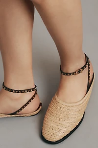 Vicenza Moto Raffia Flats