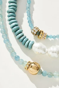 Pearl Beaded Necklaces, Set of 3
