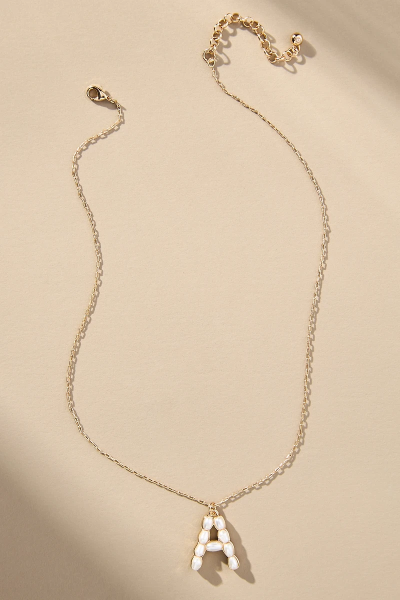 Pearl Monogram Chain Necklace