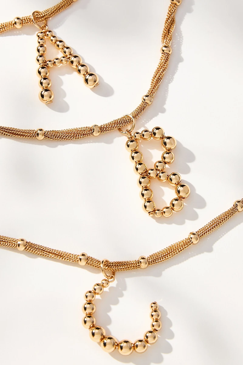 Beaded Letter Monogram Necklace