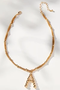 Beaded Letter Monogram Necklace