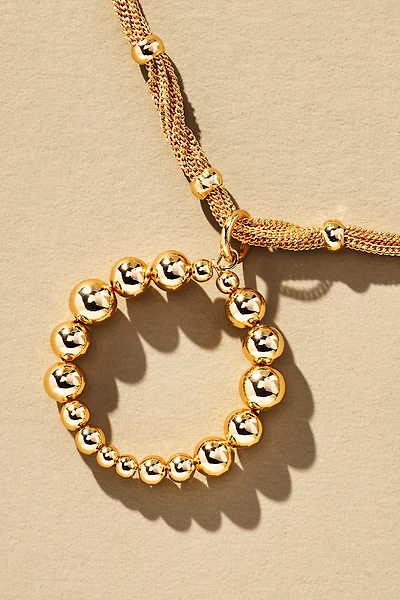 Beaded Letter Monogram Necklace