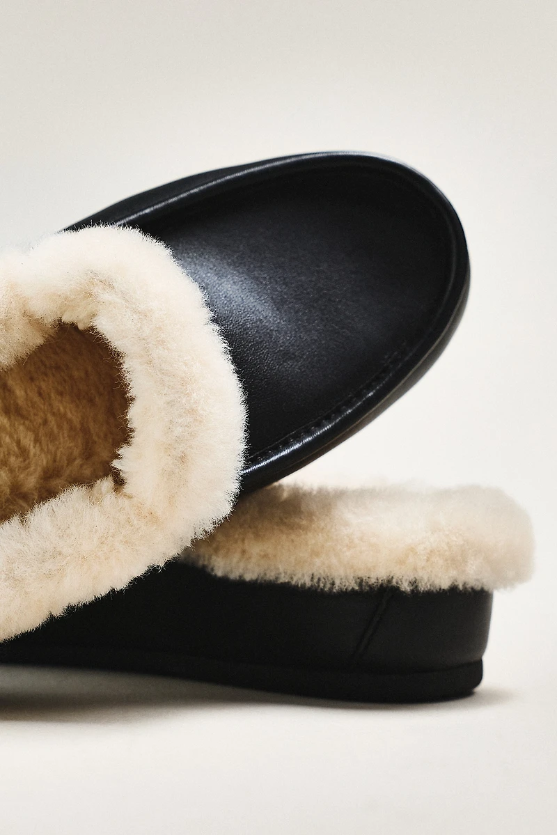 UGG Ansley Leather Mule Slippers