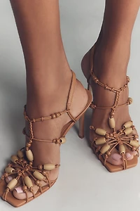 Farm Rio Beaded Strappy Heels