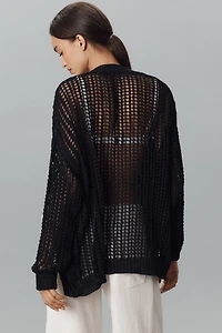 By Anthropologie Shell-Embellished Cardigan Sweater