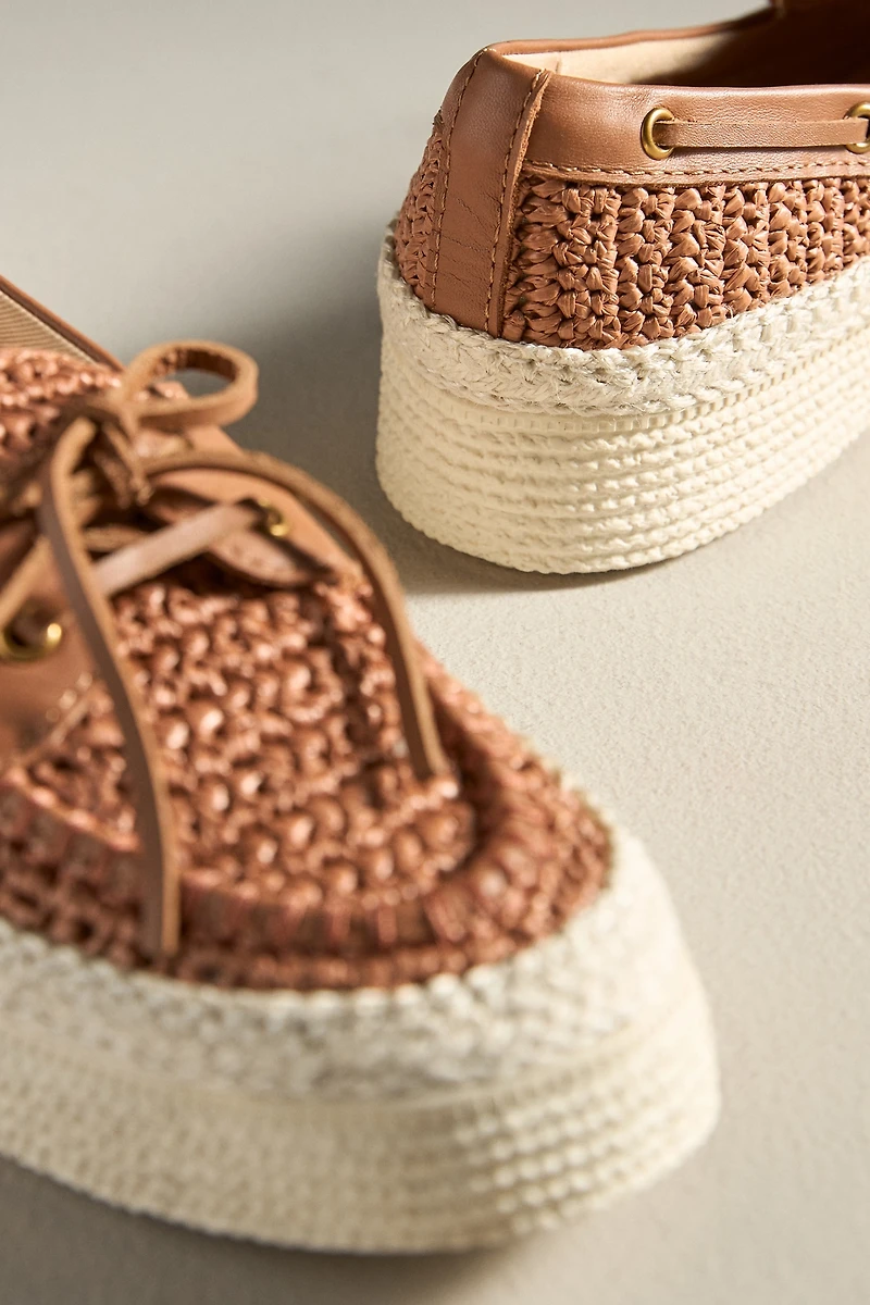 Dolce Vita x Anthropologie Raffia Platform Boat Shoes