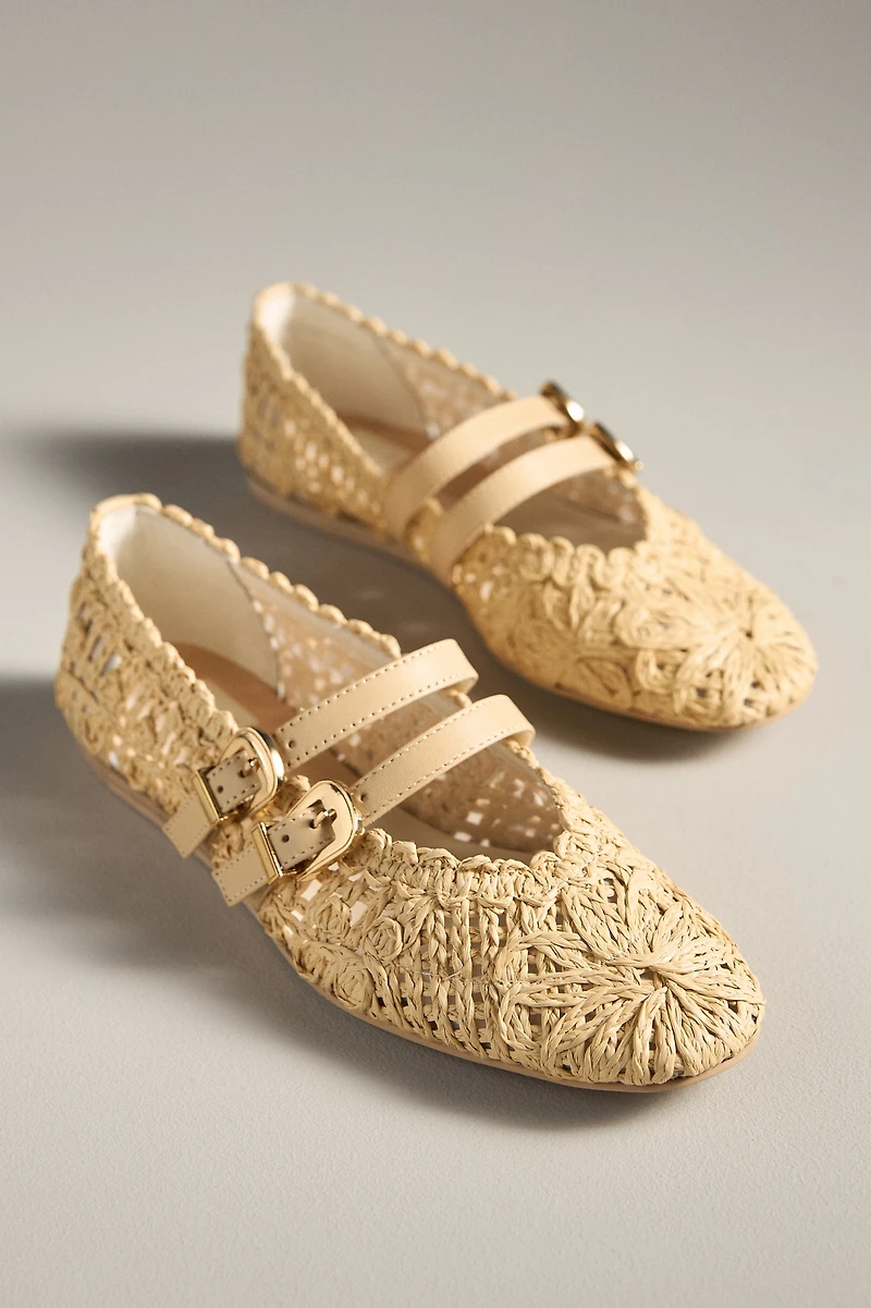 Dolce Vita Baylee Sunflower Macramé Mary Jane Flats