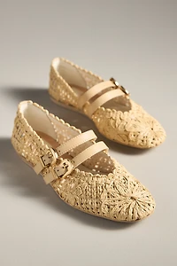 Dolce Vita Baylee Sunflower Macramé Mary Jane Flats