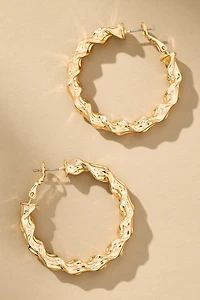 Twisted Molten Hoop Earrings